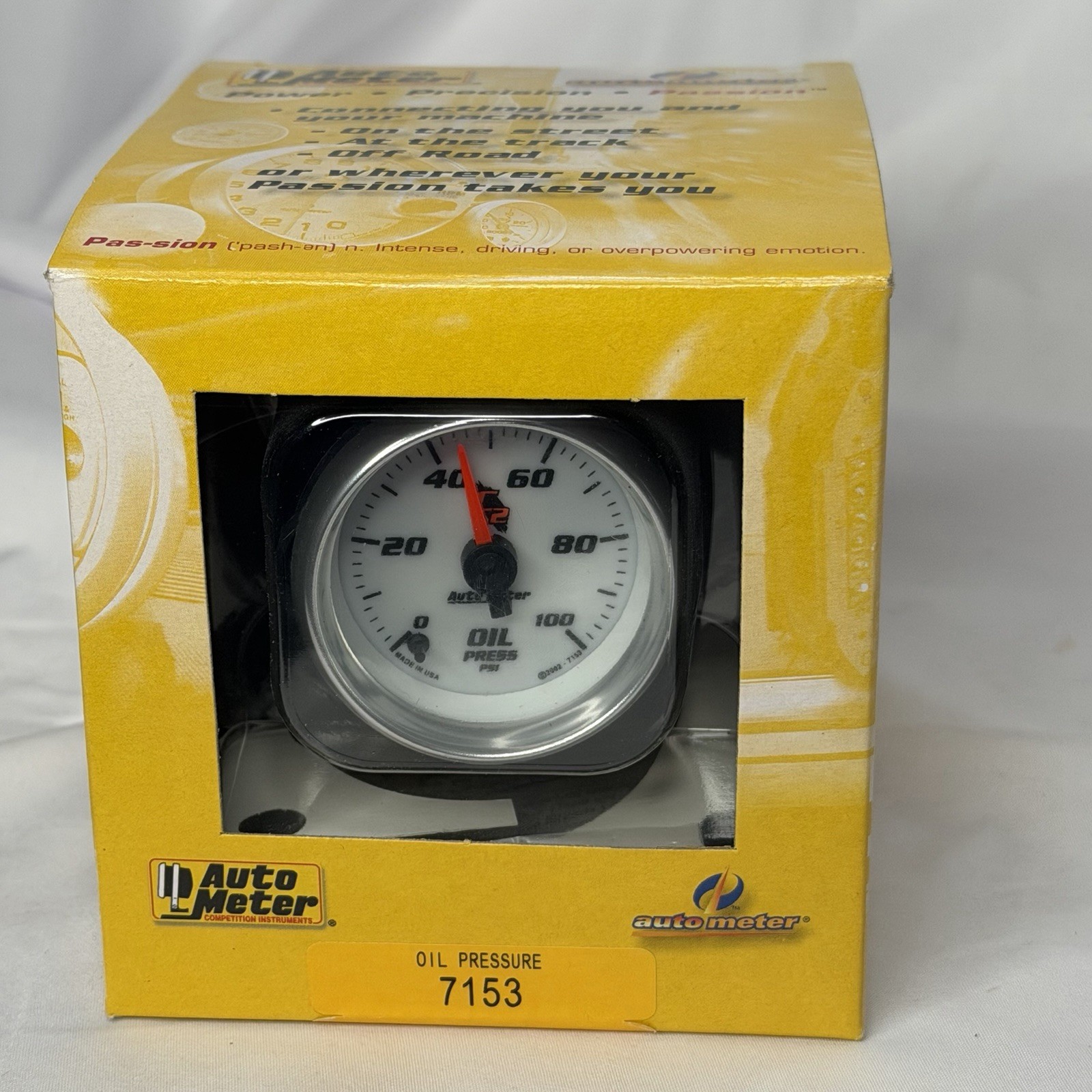 AutoMeter 7153 0-100PSI C2 Oil Pressure Gauge 2-1/16\