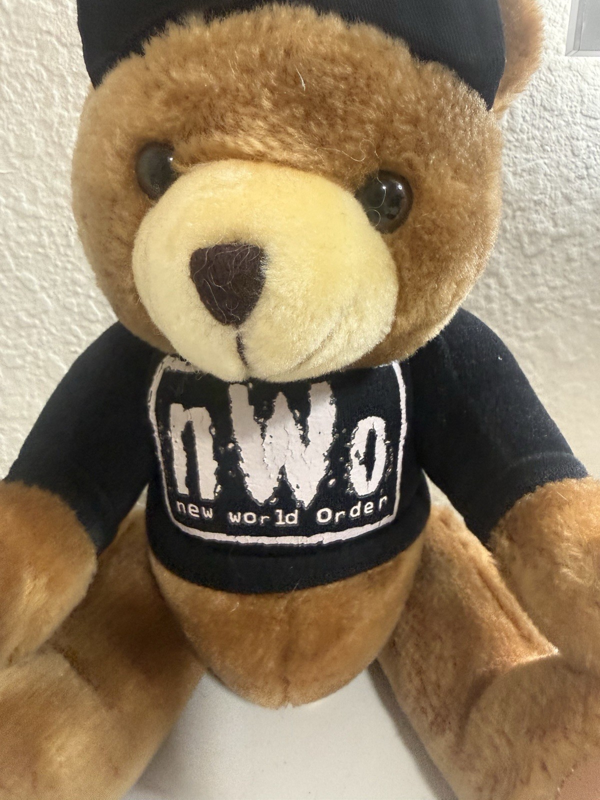 Vintage nWo New World Order Teddy Bear Plush WCW Wrestling 10” 1990s