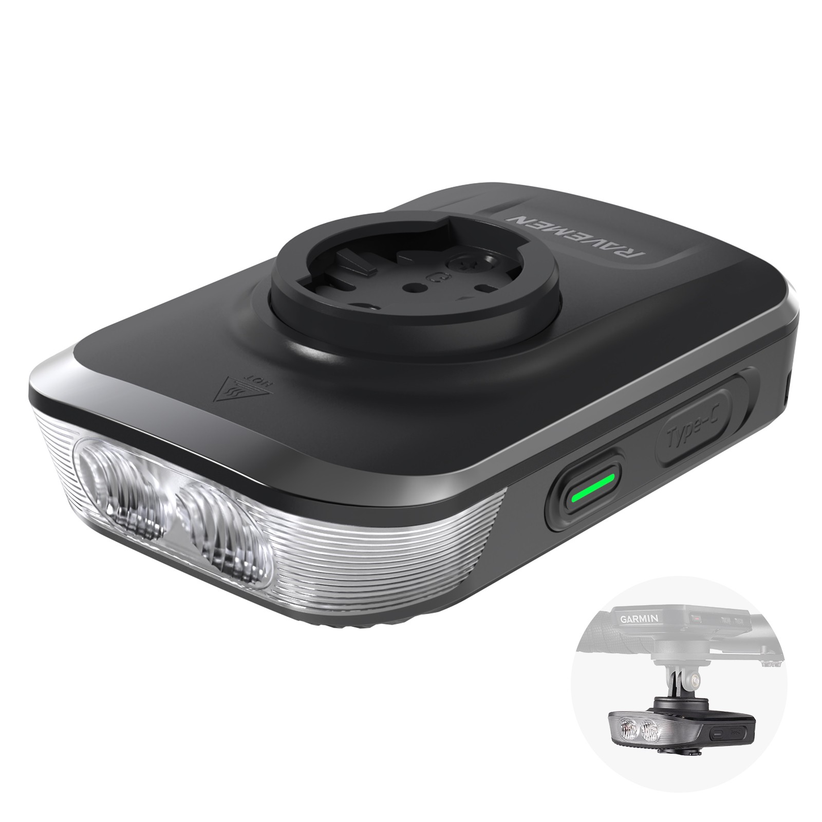 RAVEMEN FR1500 SE Bicycle Front Light For Garmin Wahoo GPS Bike Headlight AGM04