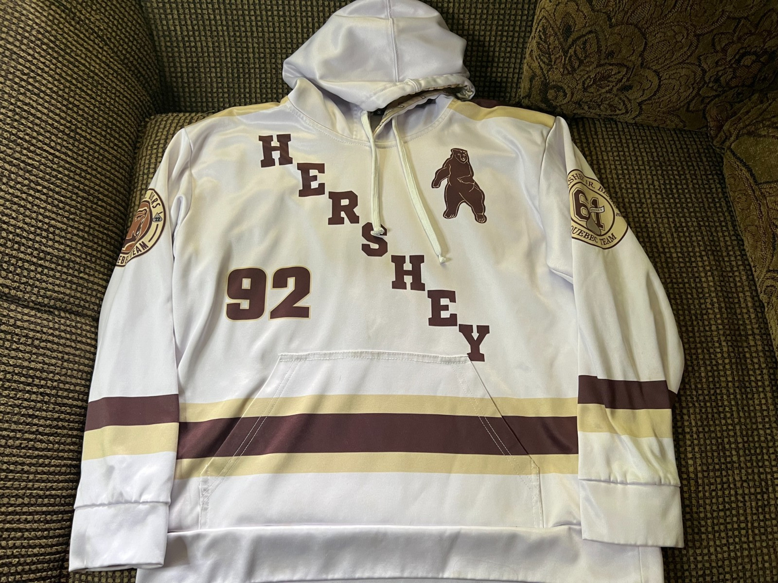 Hershey Jr. Bears Quebec Hockey Team 92 COFFIN PULLOVER 1961-2022 Hershey Jr. Bears Quebec Hockey Team 92 COFFIN PULLOVER 1961-2022