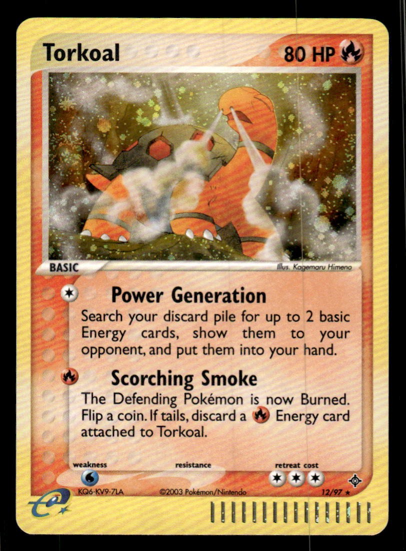 Pokemon TCG EX Dragon #12/97 Torkoal Holo NM+ SWIRL