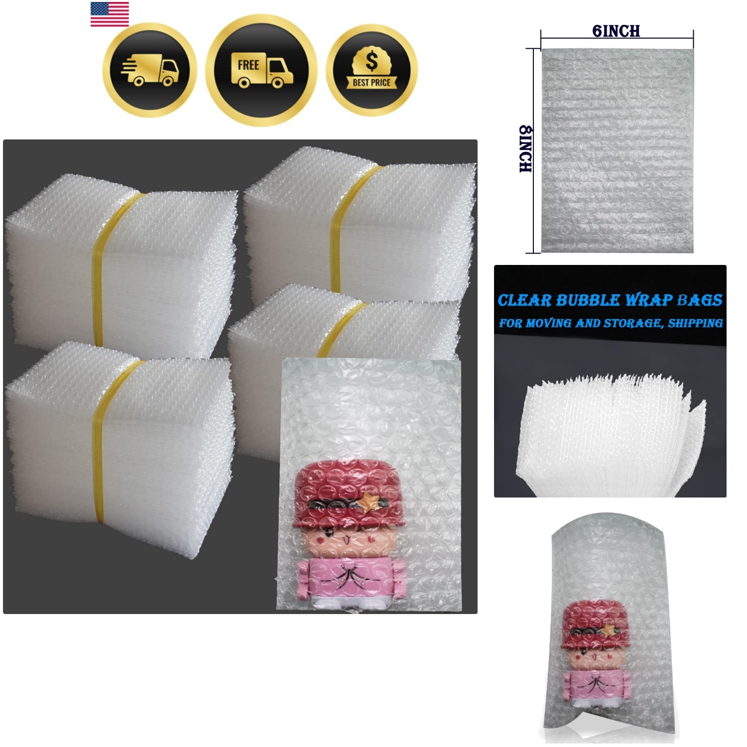 200Pcs Bubble Out Bags&Pouches, 6 200Pcs Bubble Out Bags&Pouches, 6