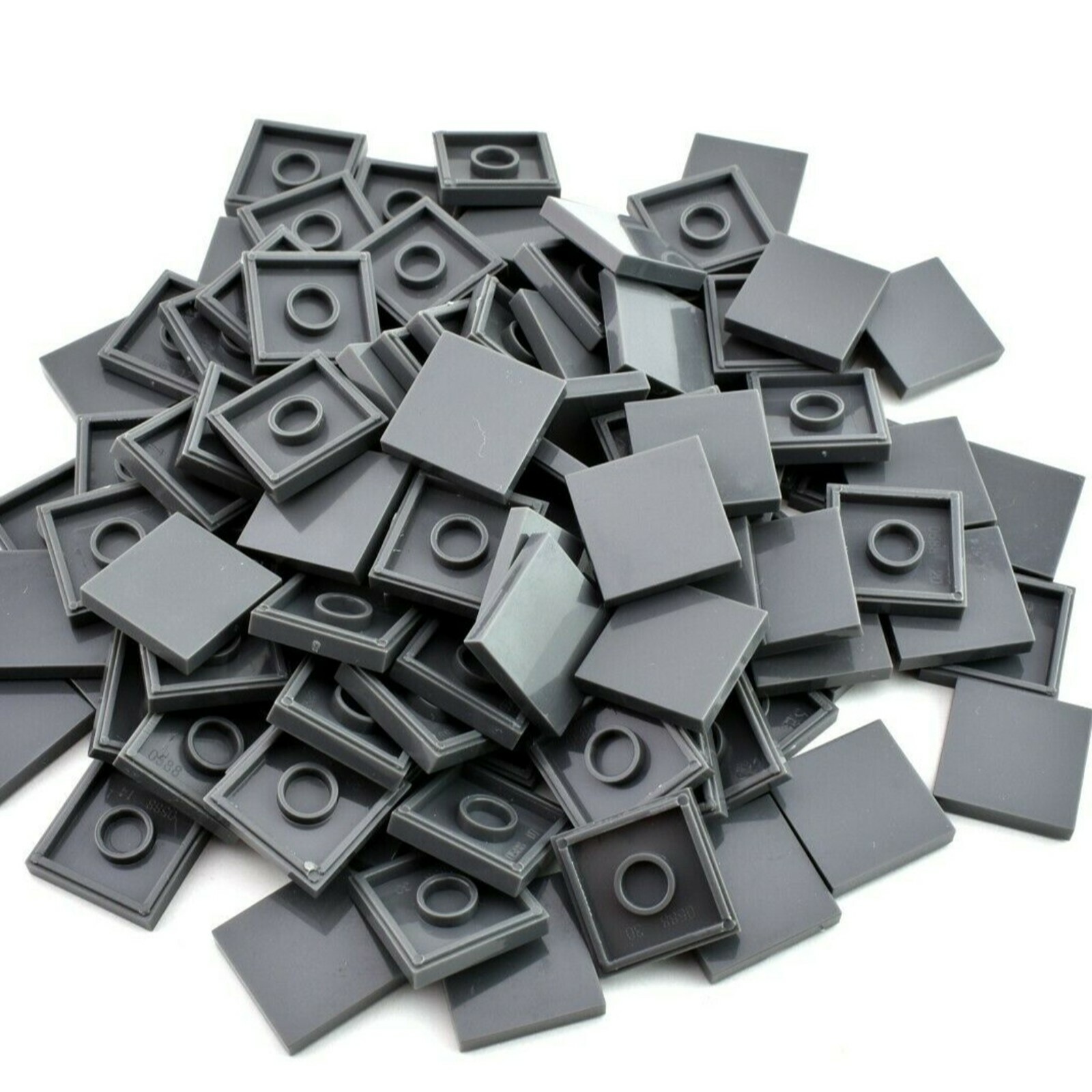 TCM BRICKS Dark Bluish Gray 2X2 Tile Smooth Flat x100 Compatible Parts Dk Stone