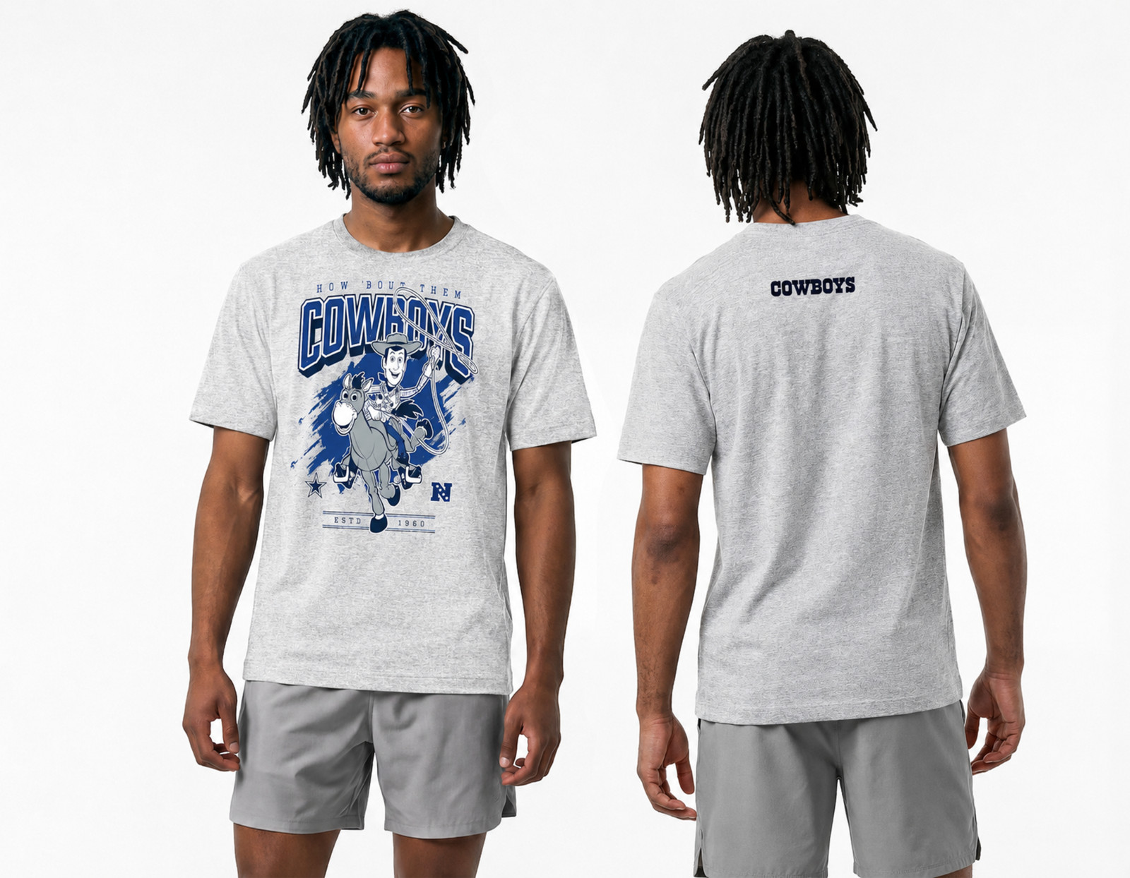 Hot New  Dallas Cowboys Disney x Champion Ash Grey Woody All-Star T-Shirt