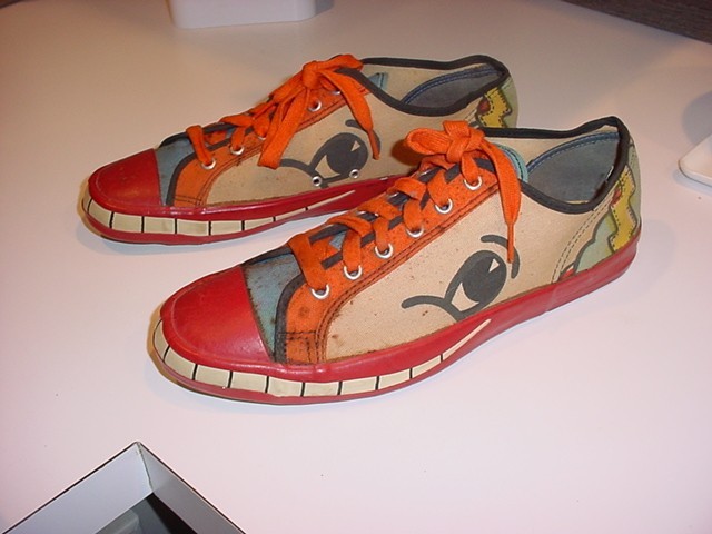rare,unused 1970's Peter Max GRIN SMILE Tennis Shoes Sneakers by Randy size 9.5 rare,unused 1970's Peter Max GRIN SMILE Tennis Shoes Sneakers by Randy size 9.5
