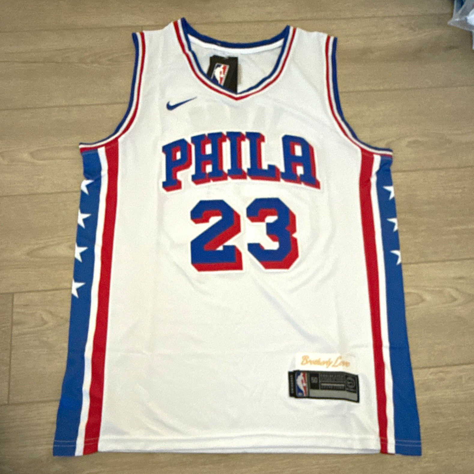Nike NBA Philadelphia 76ers LeBron James #23 White Swingman Jersey Size 50 Nike NBA Philadelphia 76ers LeBron James #23 White Swingman Jersey Size 50