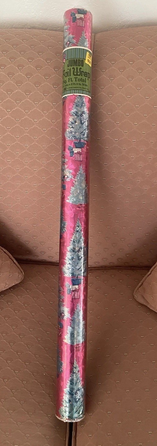 Vintage 1980’s Kmart Foil Christmas Gift Wrapping Paper Jumbo Roll/ New Sealed Vintage 1980’s Kmart Foil Christmas Gift Wrapping Paper Jumbo Roll/ New Sealed