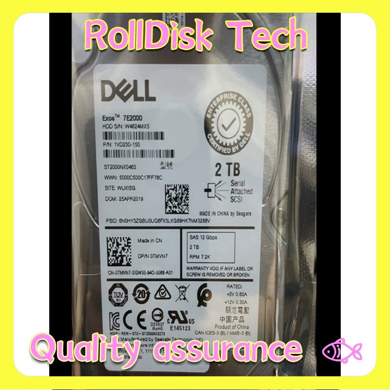 New Dell 0TMVN7 TMVN7 2TB ST2000NX0463 7.2K SAS 2.5