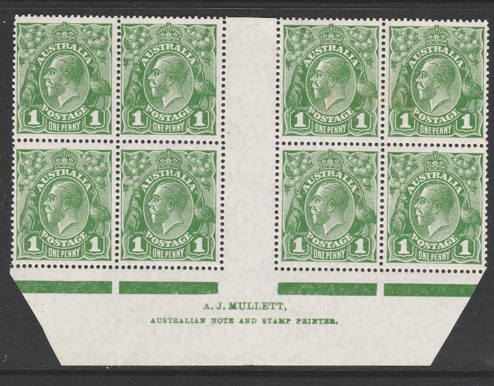 1927 KGV SMW 1d GREEN \