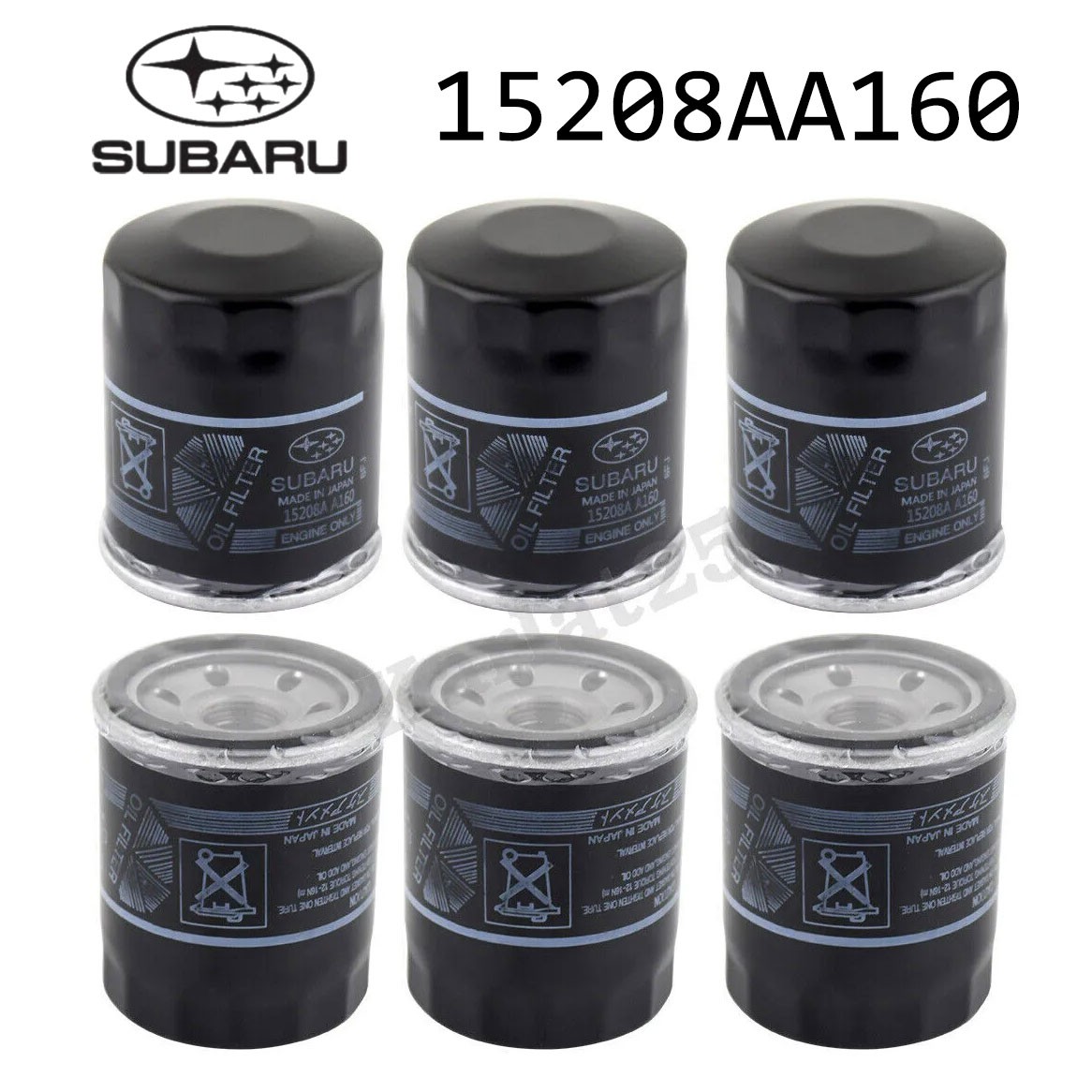 6 Pk Genuine Subaru Engine Oil Filter 15208AA160 15208-AA15A Made in Japan