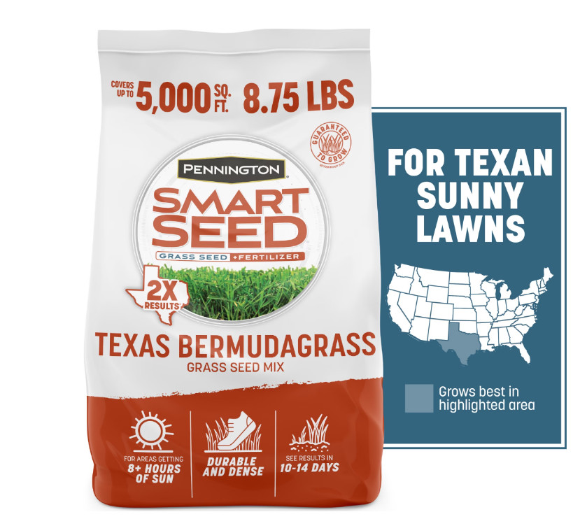 Pennington Smart Seed Texas Bermuda Grass Seeds for Lawn, Full Sun, 8.75 lb Bag