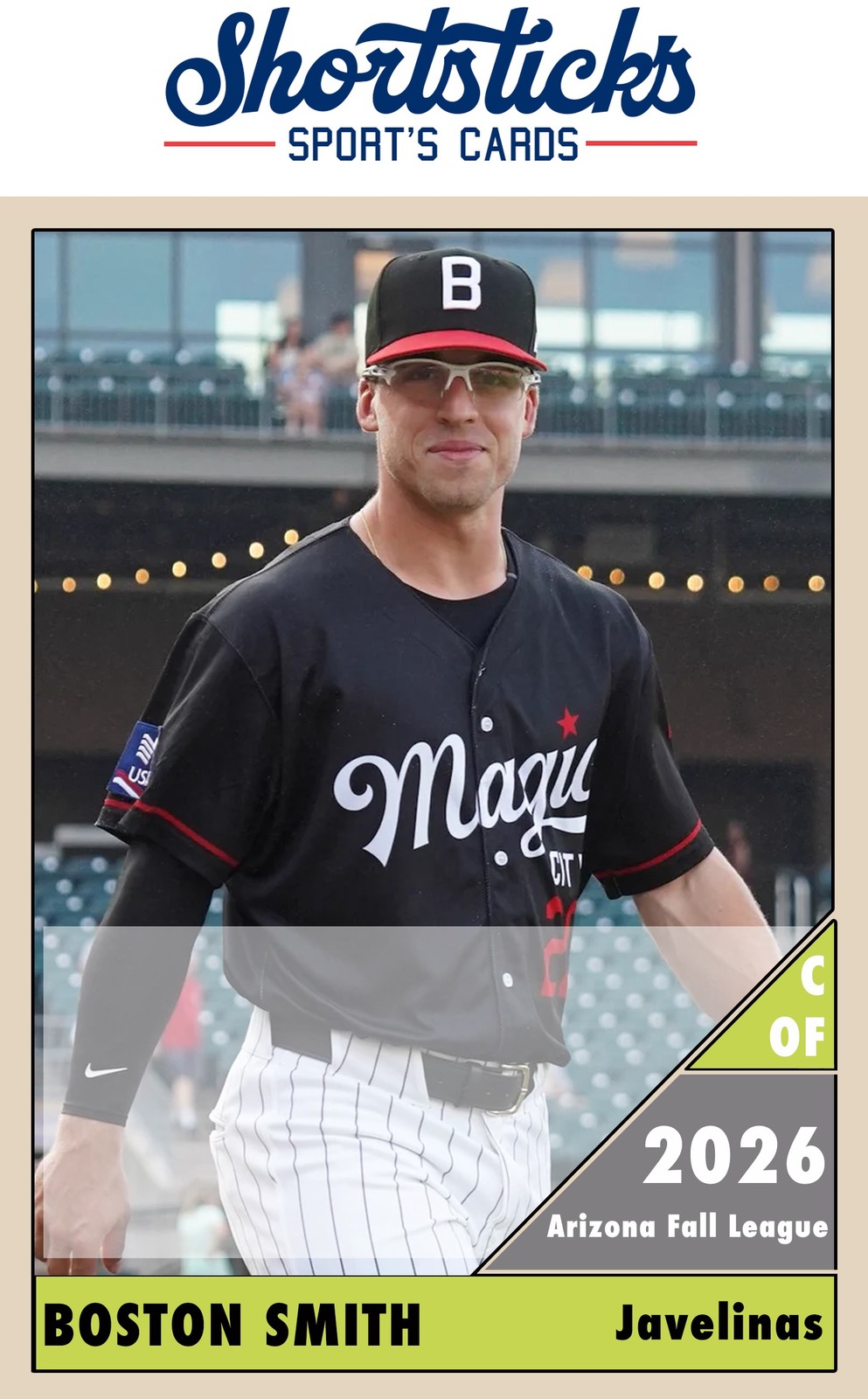 Boston Smith AFL Custom Baseball Card Los Angeles Dodgers Fan Made