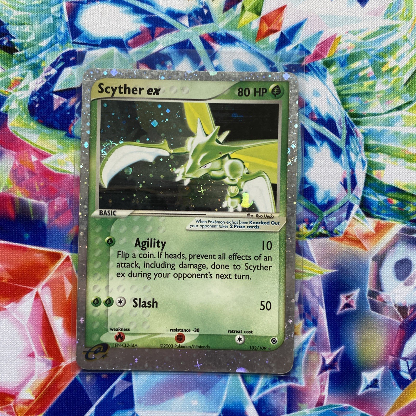 Scyther ex - 102/109 - Ruby & Sapphire 2003 Holo Ultra Rare - VLP - Pokemon TCG