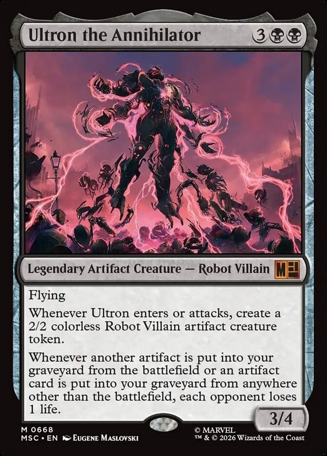 Ultron the Annihilator Commander: Marvel Super Heroes Foil Playtest Card