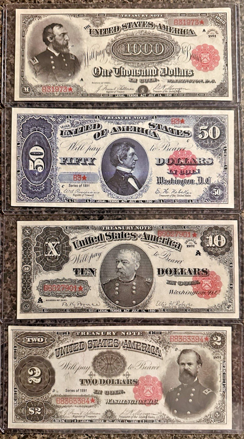 United States Series 1891 Facsimile Notes