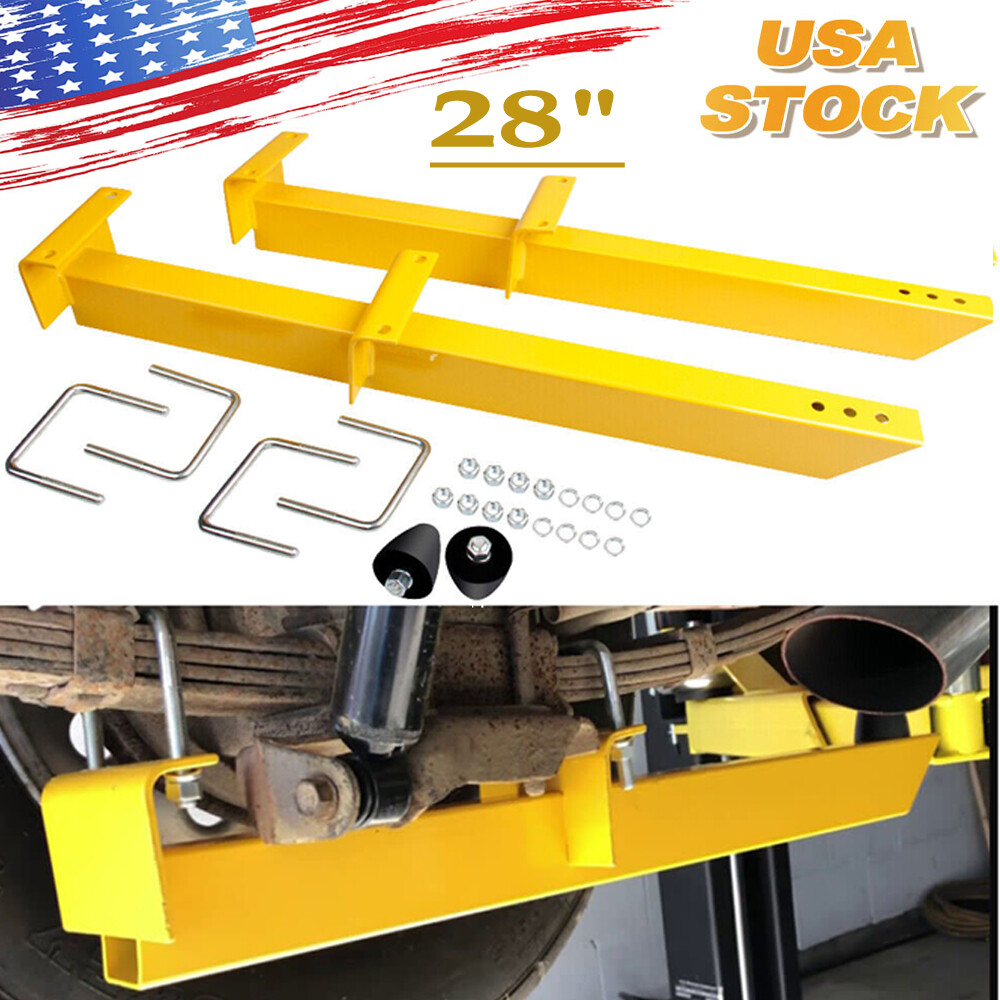 Pair Universal Leaf Spring Traction Bars Yellow Powder Coat Finish Steel Kit Pair Universal Leaf Spring Traction Bars Yellow Powder Coat Finish Steel Kit