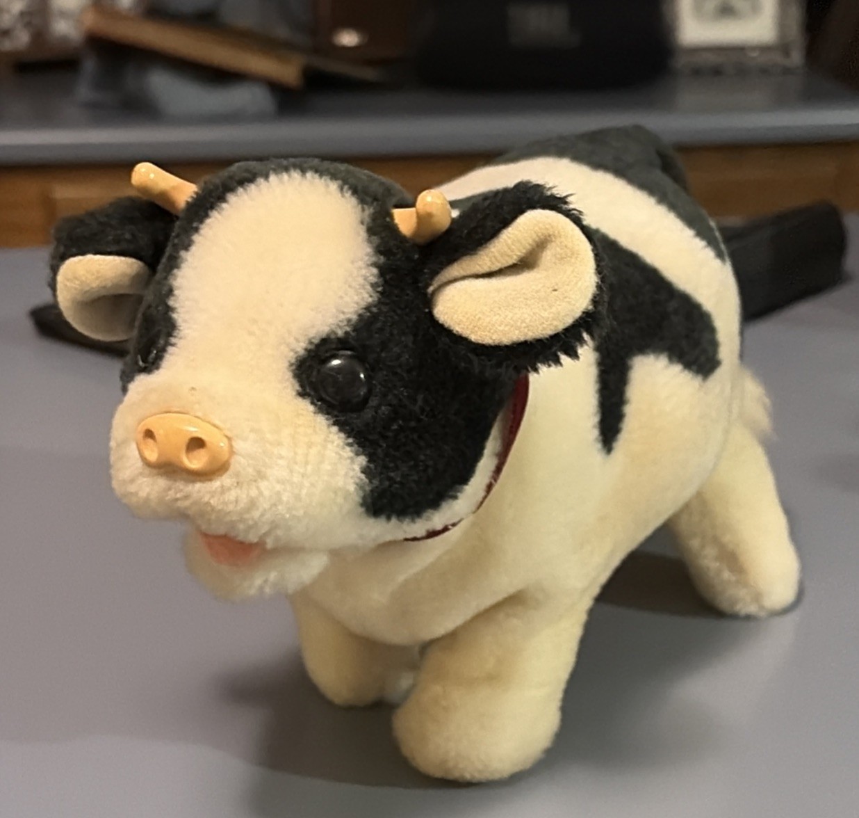 Vintage 1983 Iwaya Roly Poly Cow Interactive Plush Toy Tested WORKS RARE 
