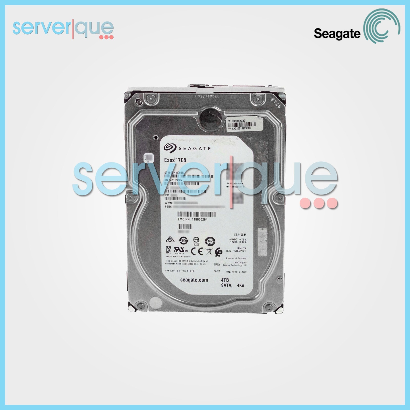 ST4000NM0085 Seagate EMC 118000294 4TB SATA 6Gbps 3.5 ST4000NM0085 Seagate EMC 118000294 4TB SATA 6Gbps 3.5