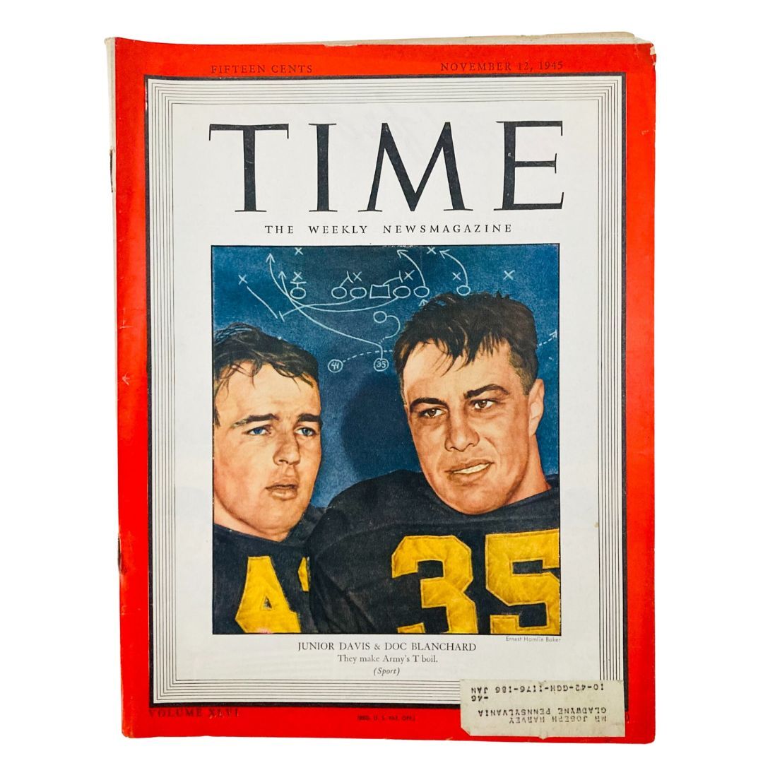 VTG Time Magazine November 12 1945 Junior Davis and Doc Blanchard Army\'s T Boil
