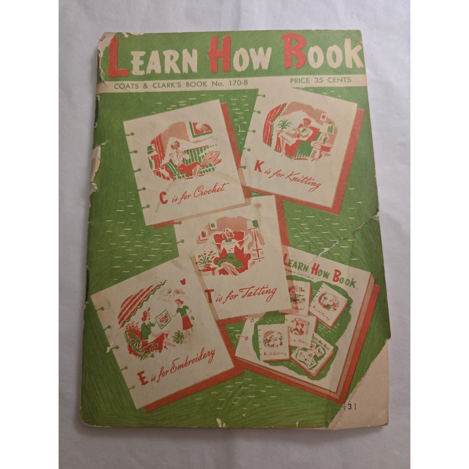 VTG 1959 Coats & Clark\'s Learn How Book No. 170-B Crochet Knitting Tatting Craft VTG 1959 Coats & Clark\'s Learn How Book No. 170-B Crochet Knitting Tatting Craft