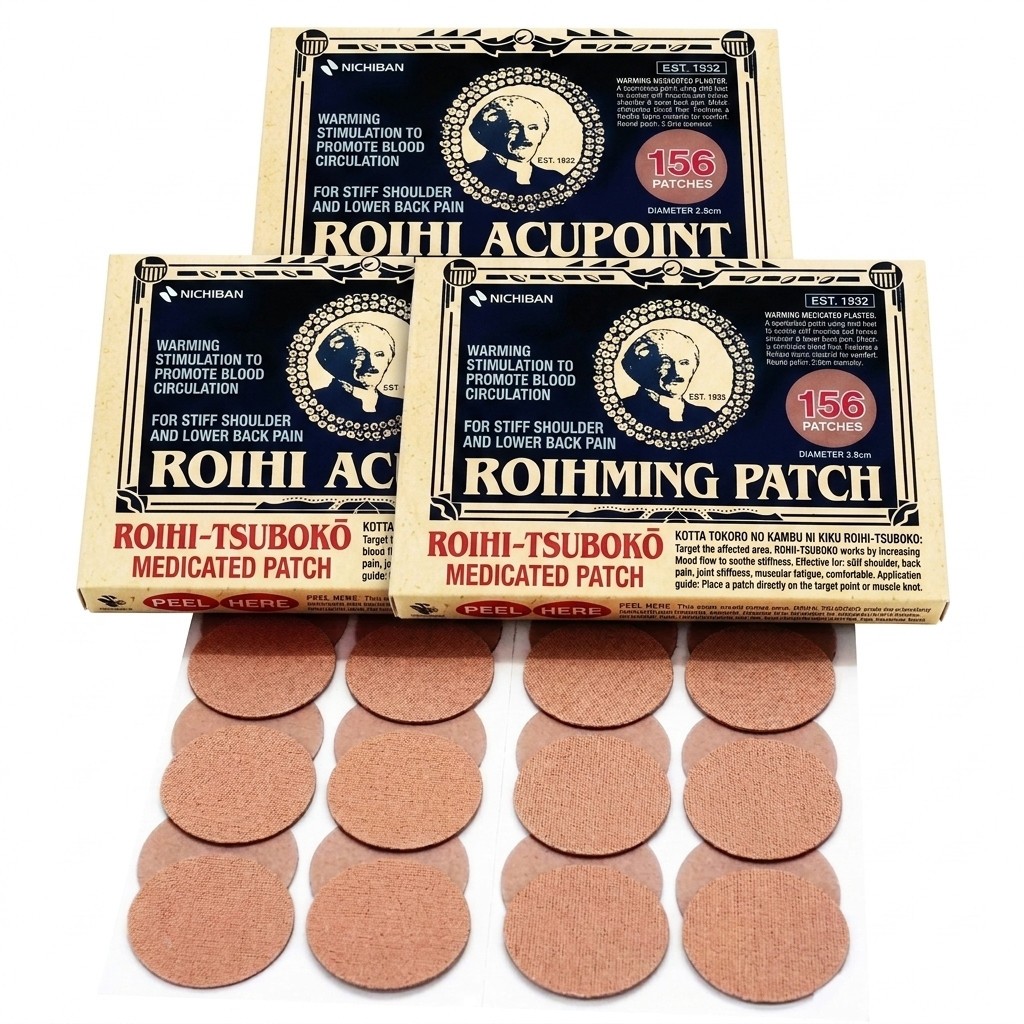 3 New BOXES Nichiban Roihi-Tsuboko 156 Pain Relief Heat Patch/box ( 468 patches)
