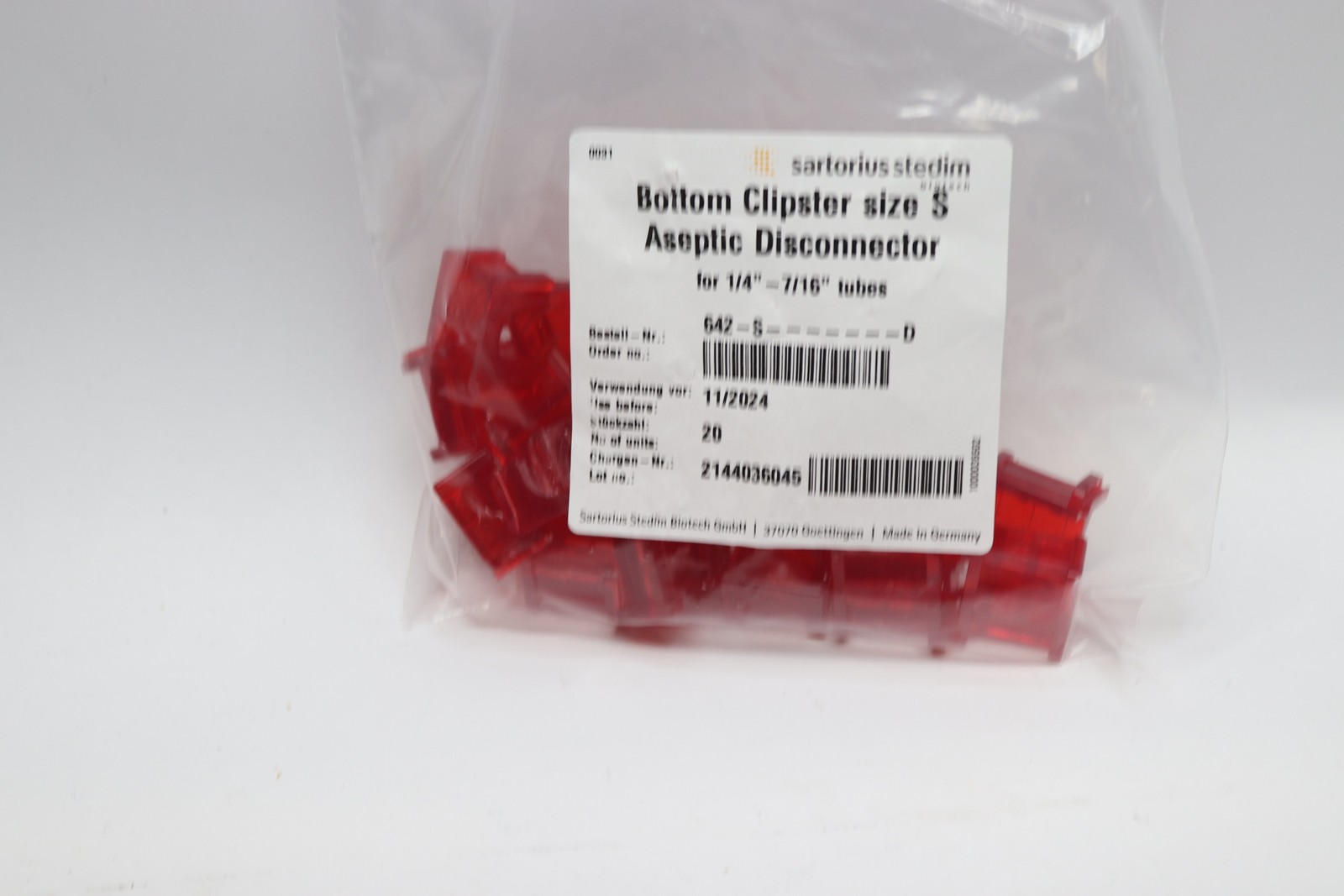 (20-Pk) Sartorius Stedim Clipster Aseptic Disconnector Size S 642 S D