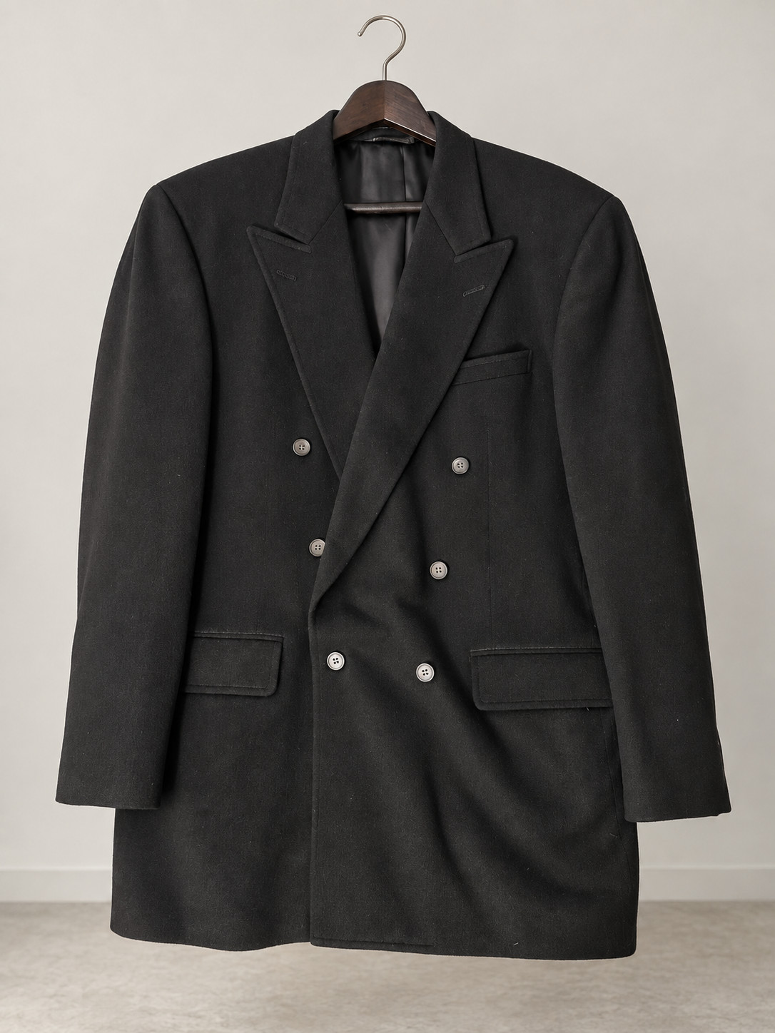 Vintage Southwick Men’s Black Double-Breasted Wool Sport Coat  – Men’s Large