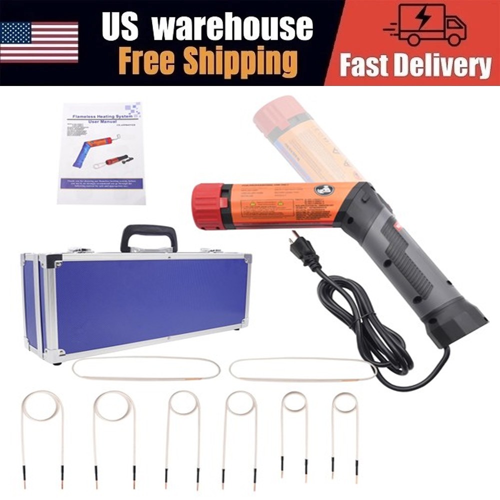 1100W Magnetic Induction Heater Kit with 8 Coils Portable Heat Induction Tool