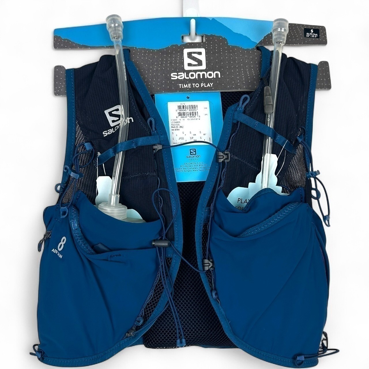 NEW Salomon ADV Skin 8 W, Hydration & Storage Vest w/ 2 500ml Flasks Womens S