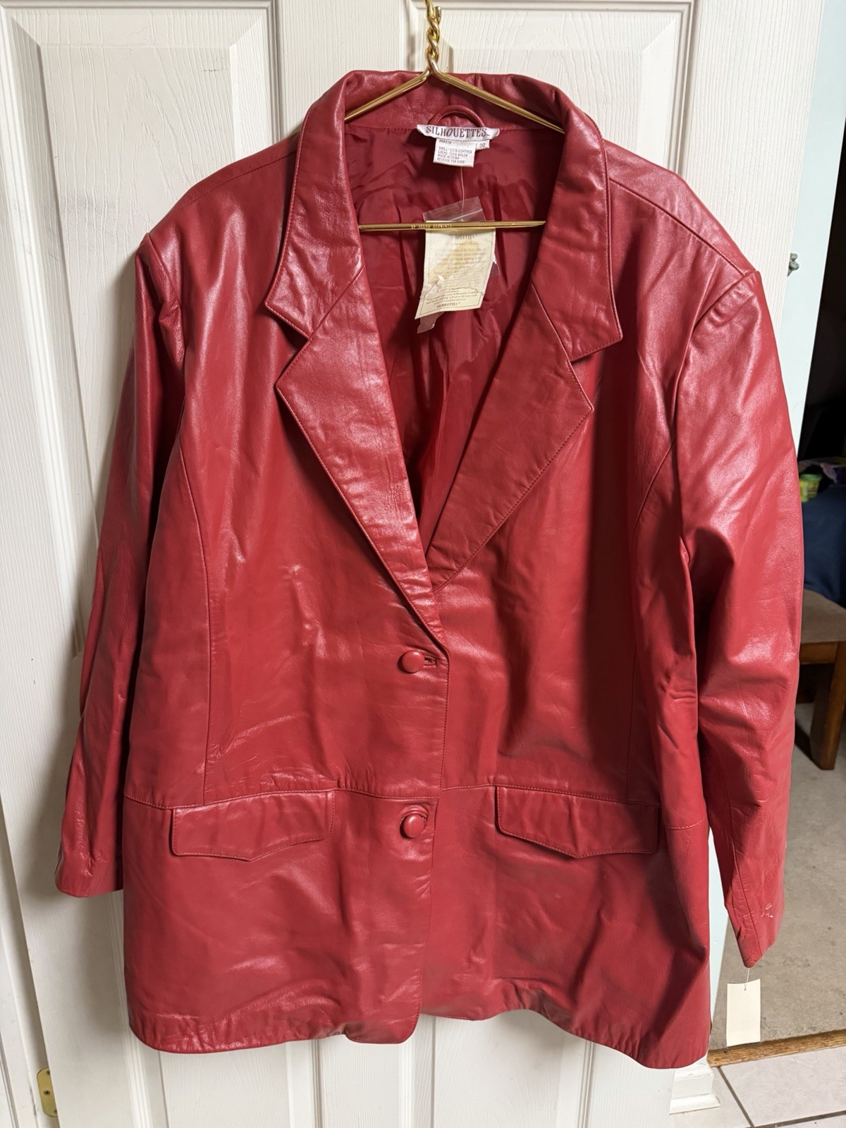Vnt 90s 80s Red Leather Blazer Jacket blazer coatigan 3xl 4xl 60w 33L Vnt 90s 80s Red Leather Blazer Jacket blazer coatigan 3xl 4xl 60w 33L