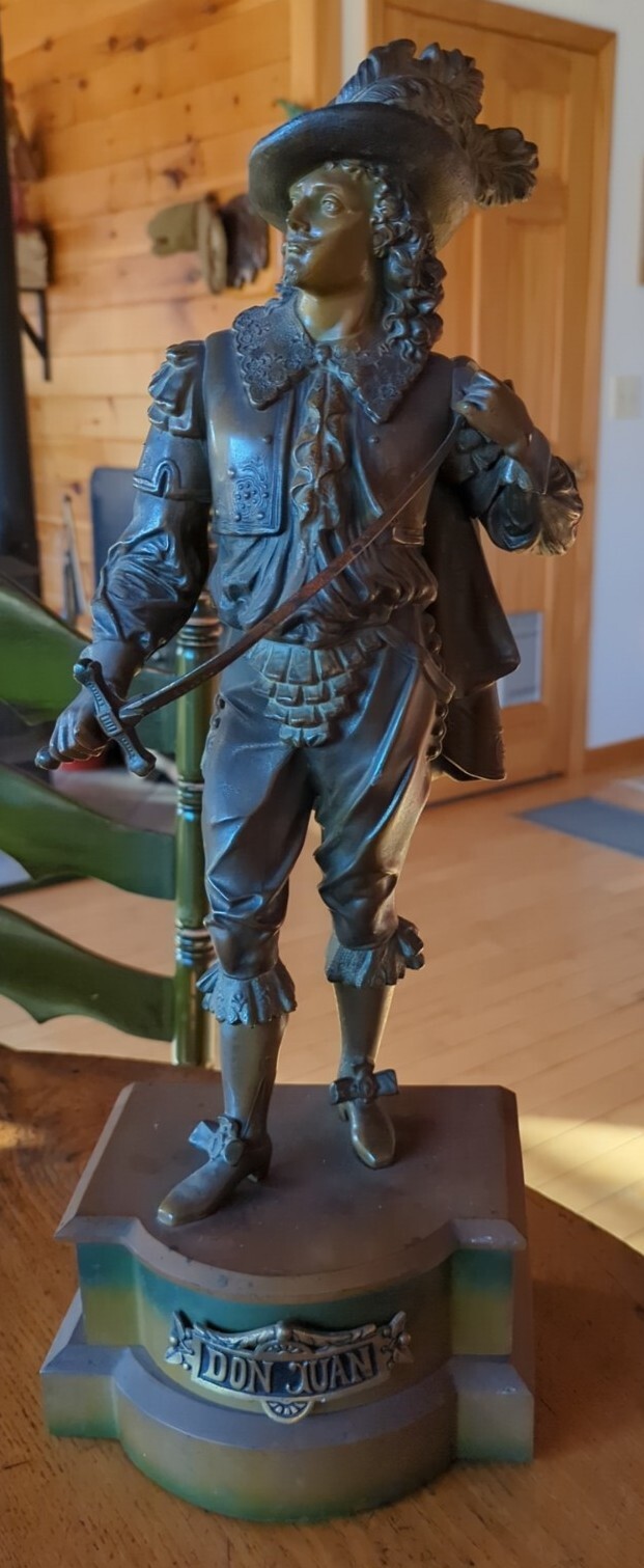 DON JUAN ANTIQUE Brass Bronze STATUE 21.5\