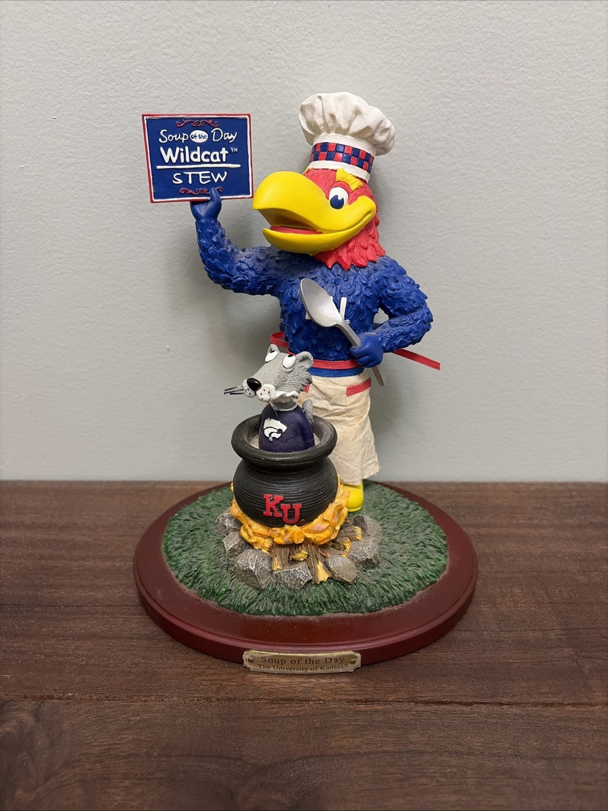 RARE KU Kansas Jayhawks vs K-State Wildcats Soup of the Day Rivalry 8” Figurine RARE KU Kansas Jayhawks vs K-State Wildcats Soup of the Day Rivalry 8” Figurine