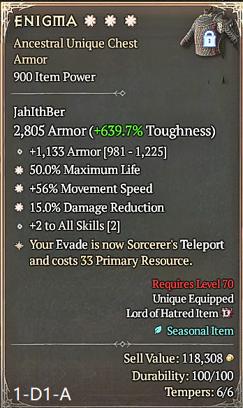 🔥 Diablo 4 Season 15 🔥3GA: Enigma