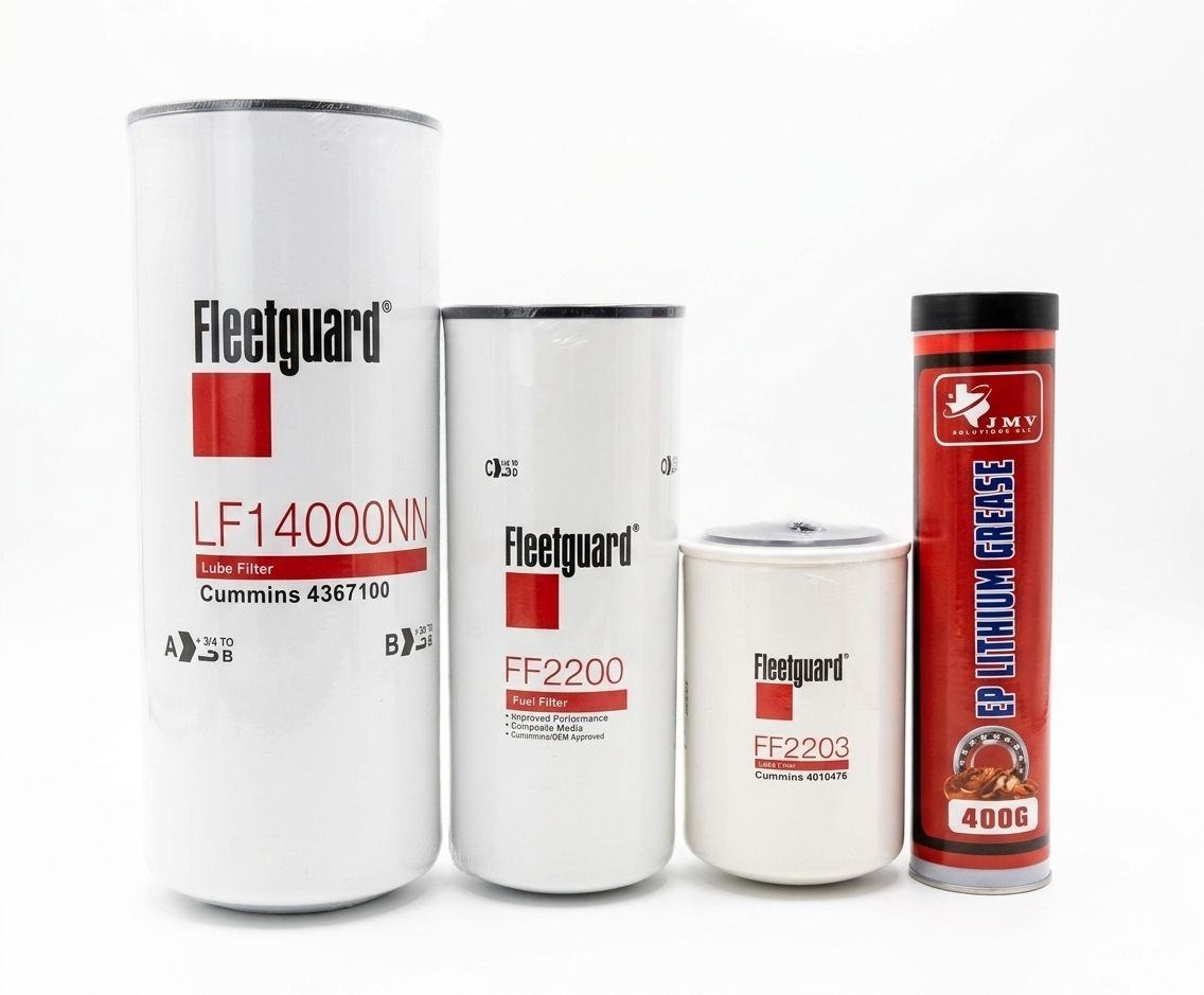 KIT Filter fleetguard Cummins MK13007 Set Lf14000NN,FF2203,FF2200 + 1 grasa roja KIT Filter fleetguard Cummins MK13007 Set Lf14000NN,FF2203,FF2200 + 1 grasa roja