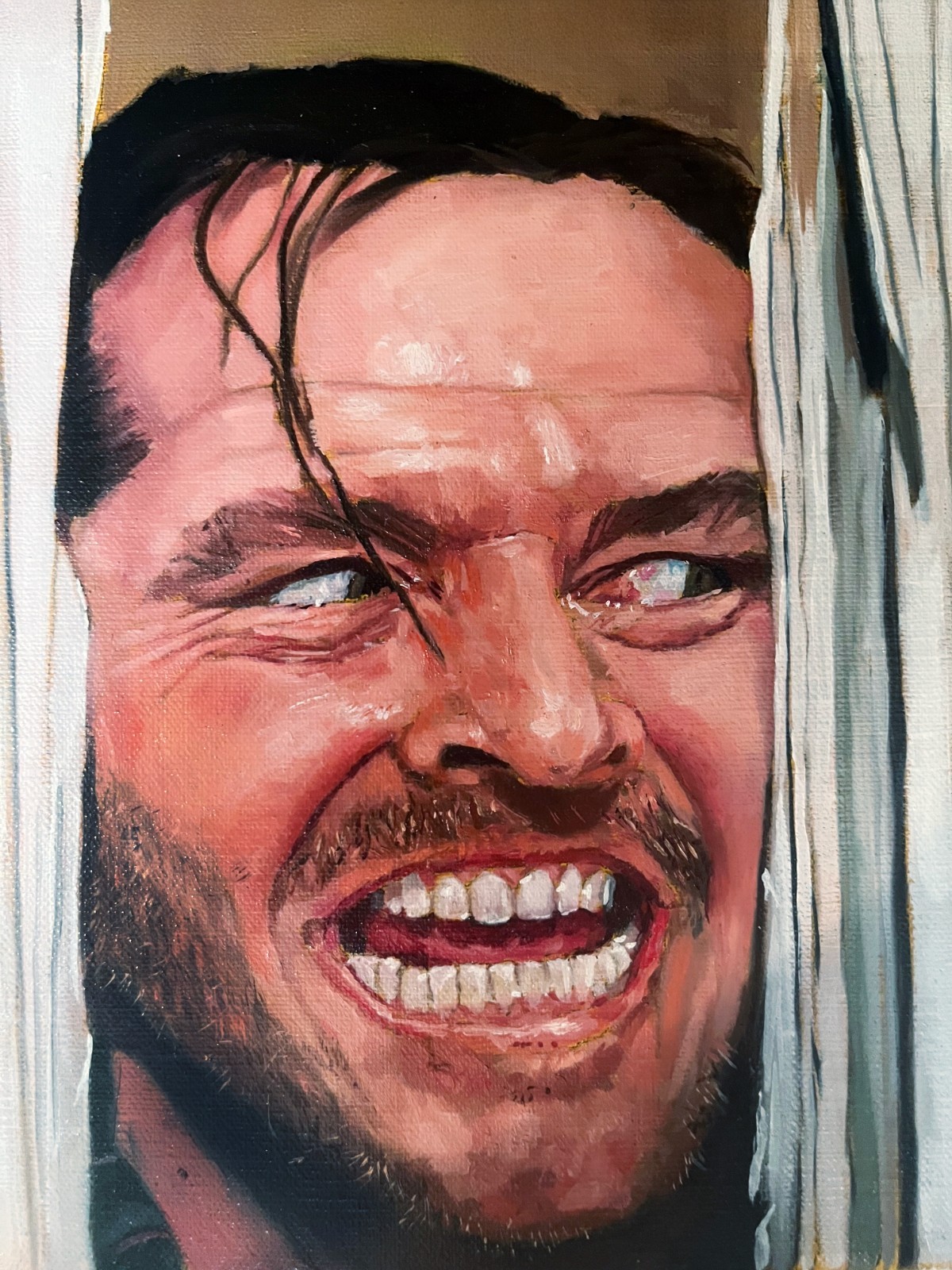 Original Oil Painting - Jack Nicholson in The Shining Horror Art 8x10