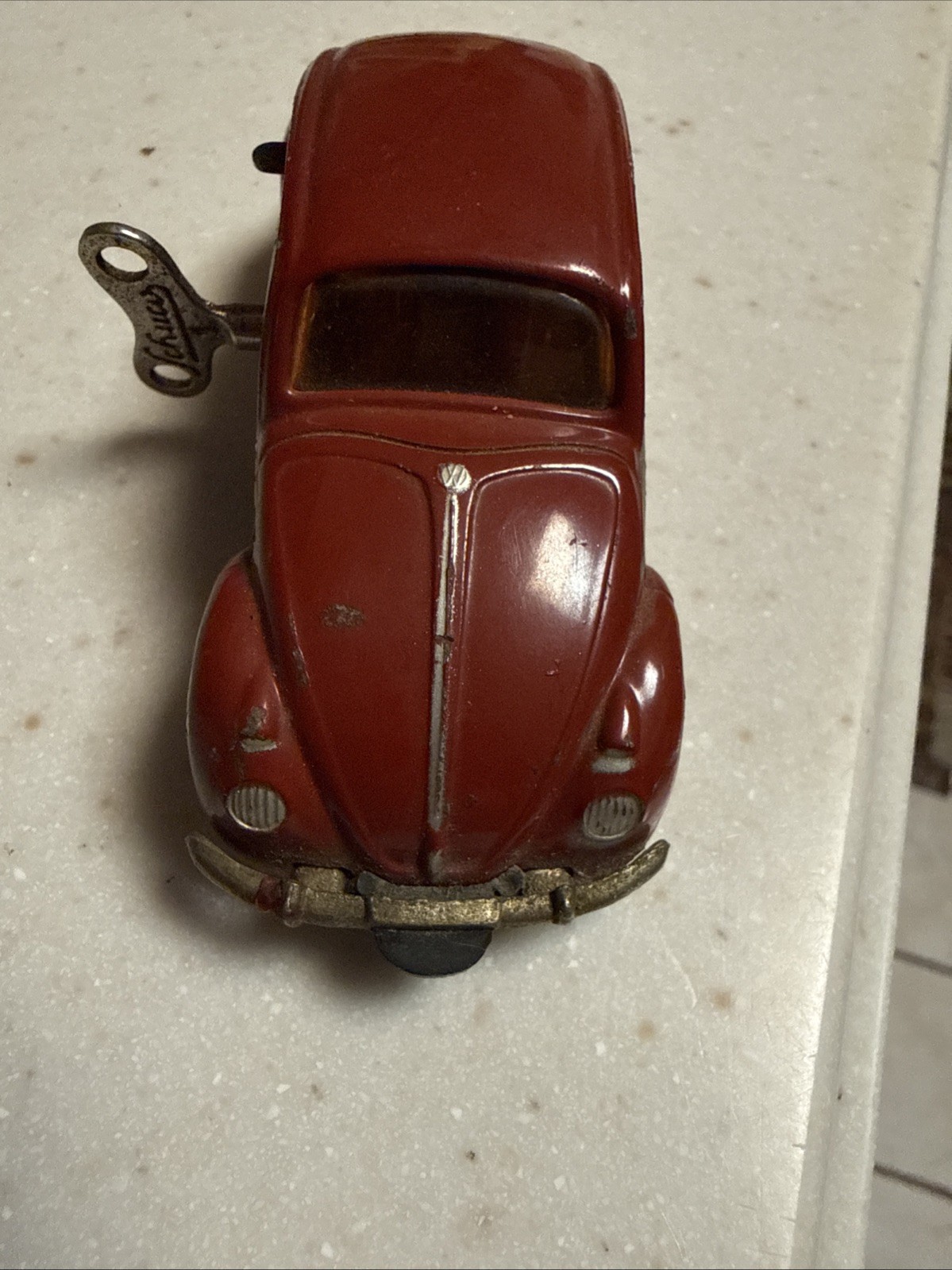 SCHUCO WIND-UP  1046 VOLKSWAGEN MICRO-RACER RED with KEY & INSERT/LISTING