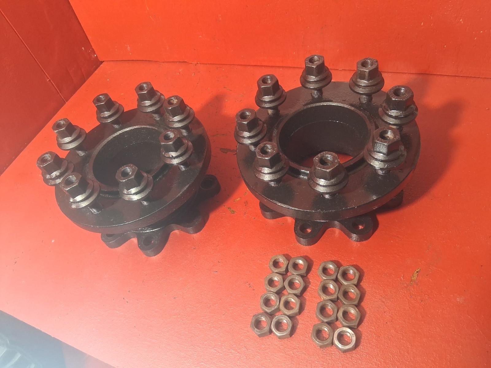 OEM 2000-2009 Dodge Ram 3500 Dually Front Hub Adapter Spacer Set + Lugs + Nuts