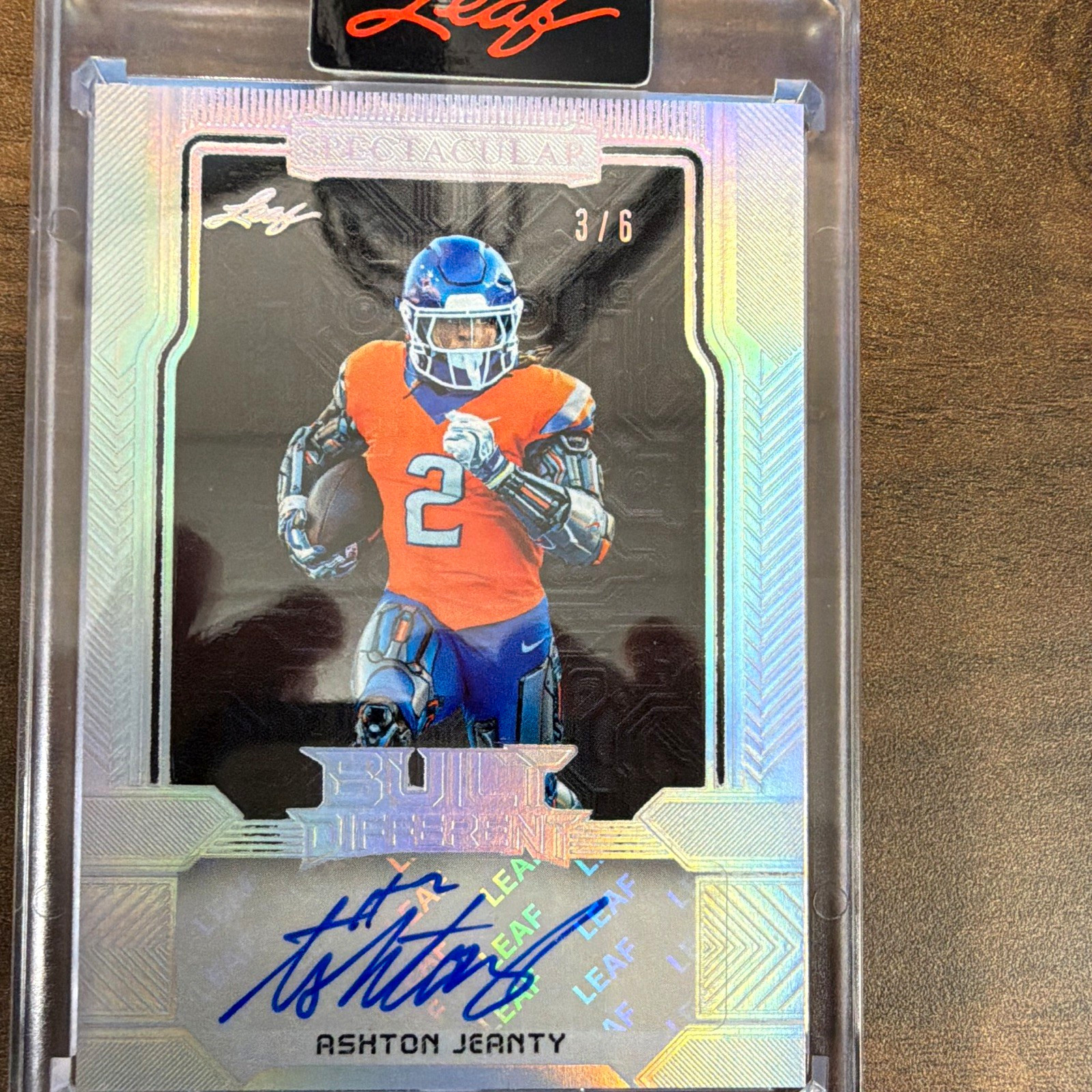 Leaf 2025 Spectacular Built Different Ashton Jeanty Auto /6 BD-AJ1 Boise St Leaf 2025 Spectacular Built Different Ashton Jeanty Auto /6 BD-AJ1 Boise St