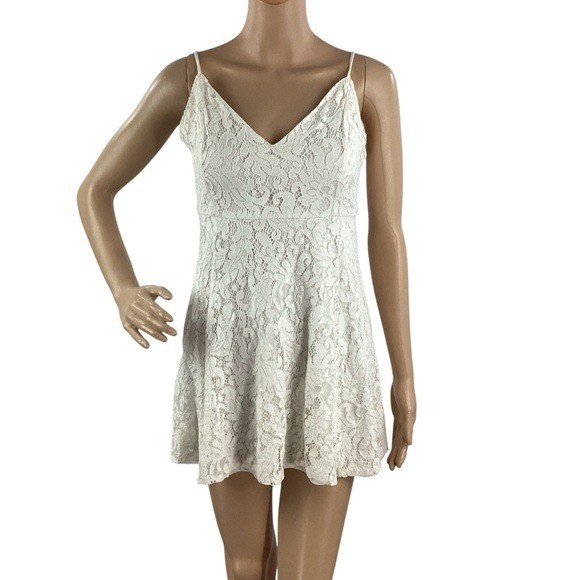 Lulus Easy Love White Lace Skater Dress Size XS