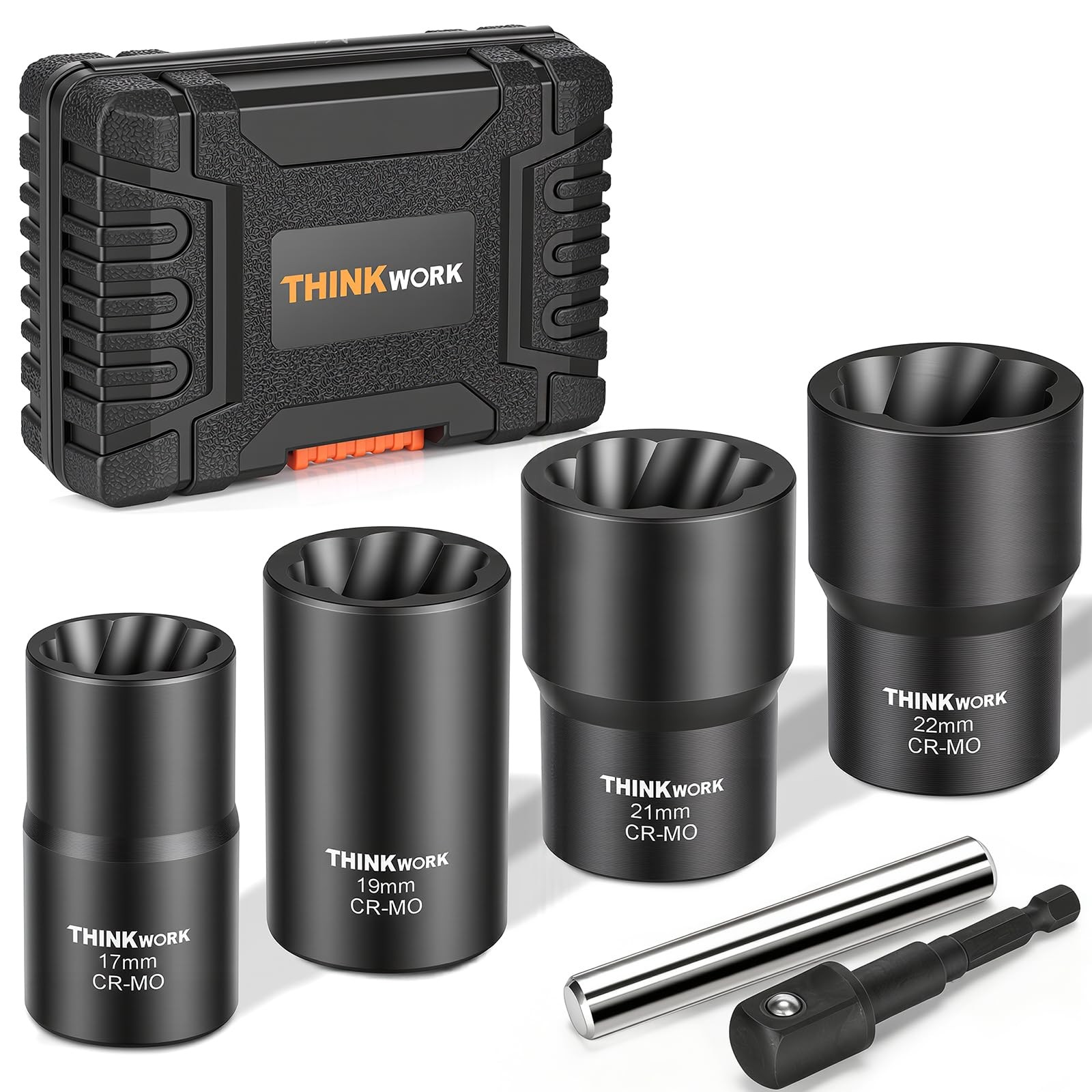 THINKWORK 1/2 Inch Drive Lug Nut Removal Tool, 6-Piece Wheel 5-piece, 5 Pcs