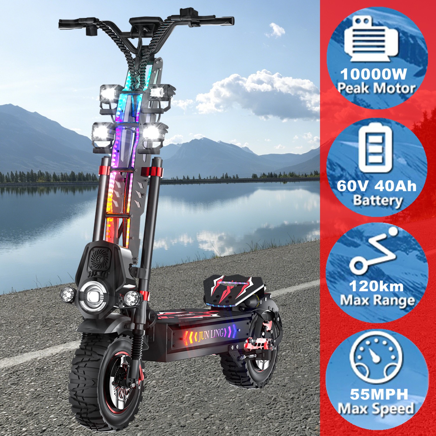 10000W NFC 55MPH 75Miless Adults Electric Scooter 13\
