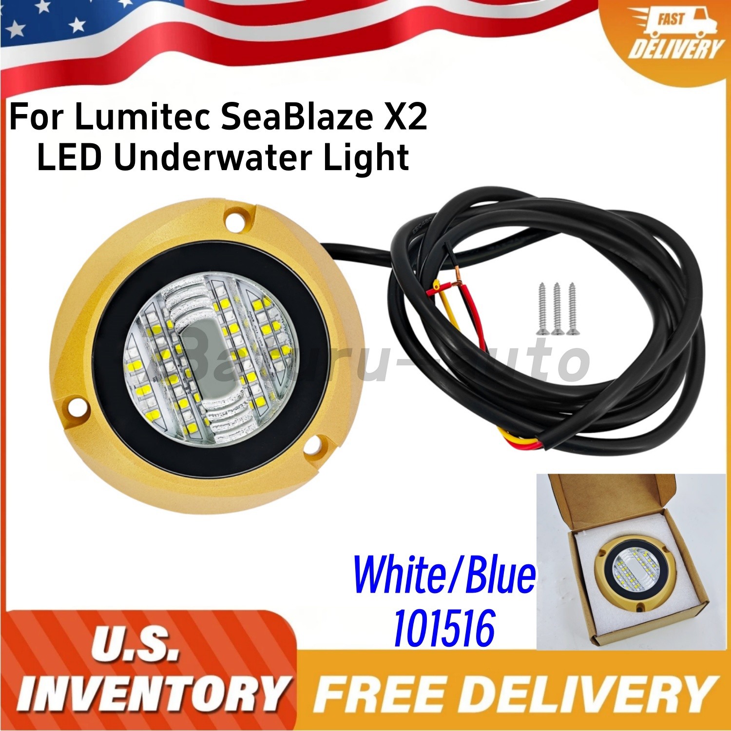 For Lumitec SeaBlaze X2 LED Underwater Light - Dual Color White/Blue #-101516