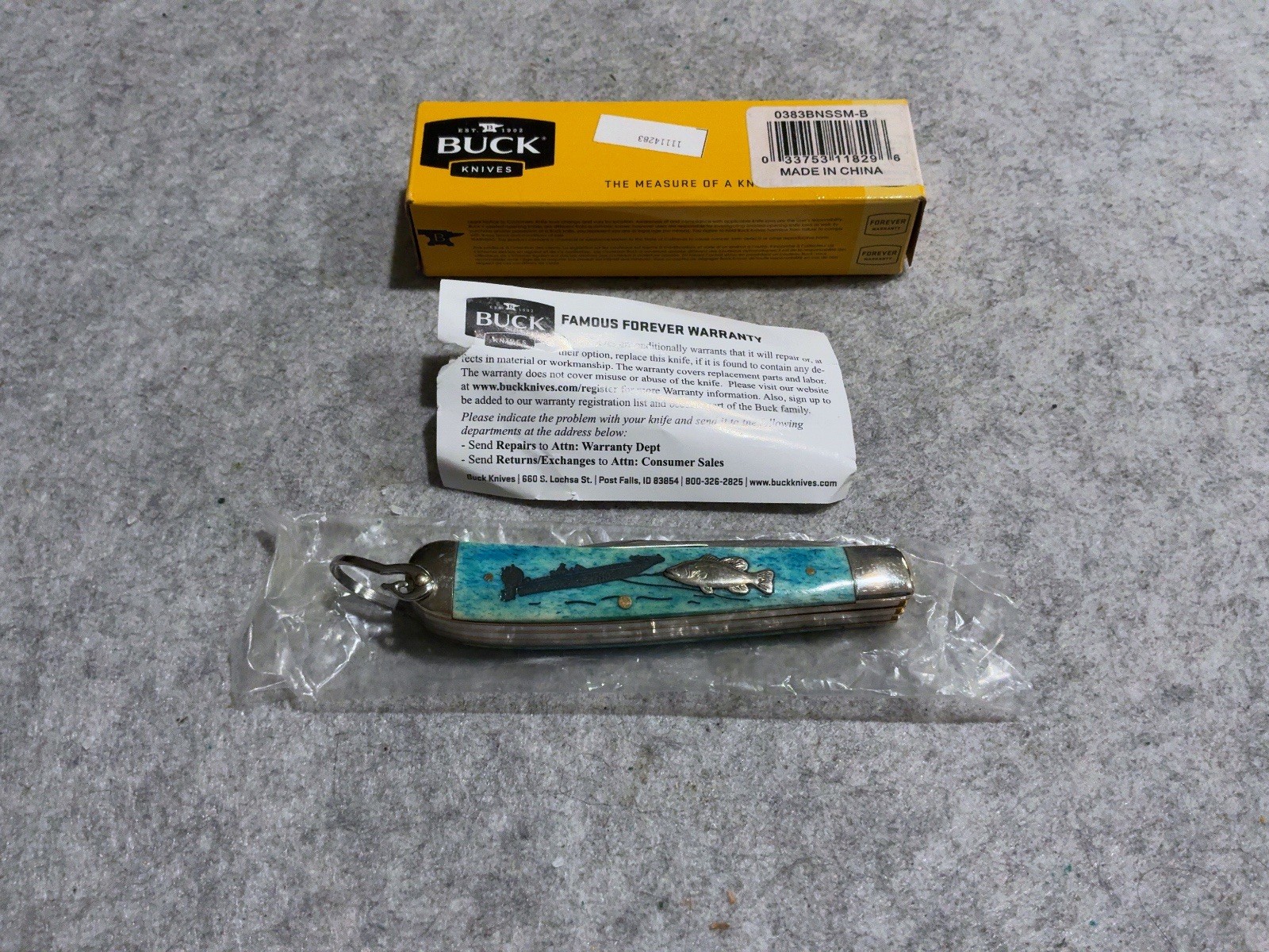 2013 Buck 383 0383BNSSM-B Large Trapper 3 Blade Folding Pocket Knife New In Box