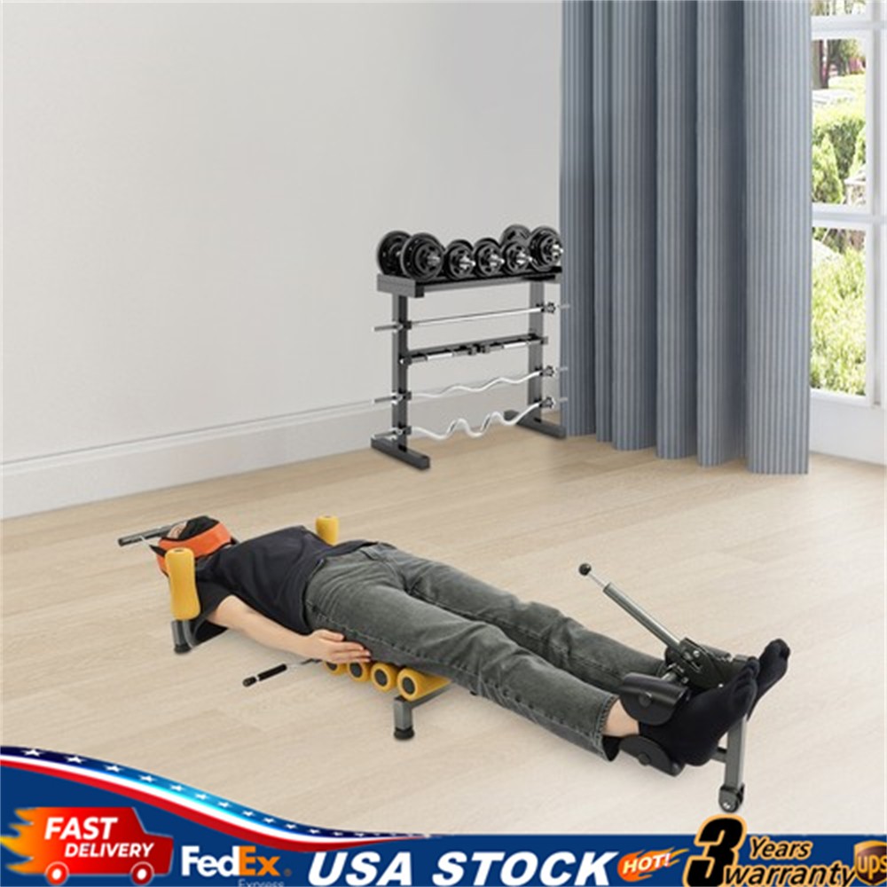 Traction Table Cervical Lumber Spine Back Stretcher Traction Bed 150kg/330.7lbs