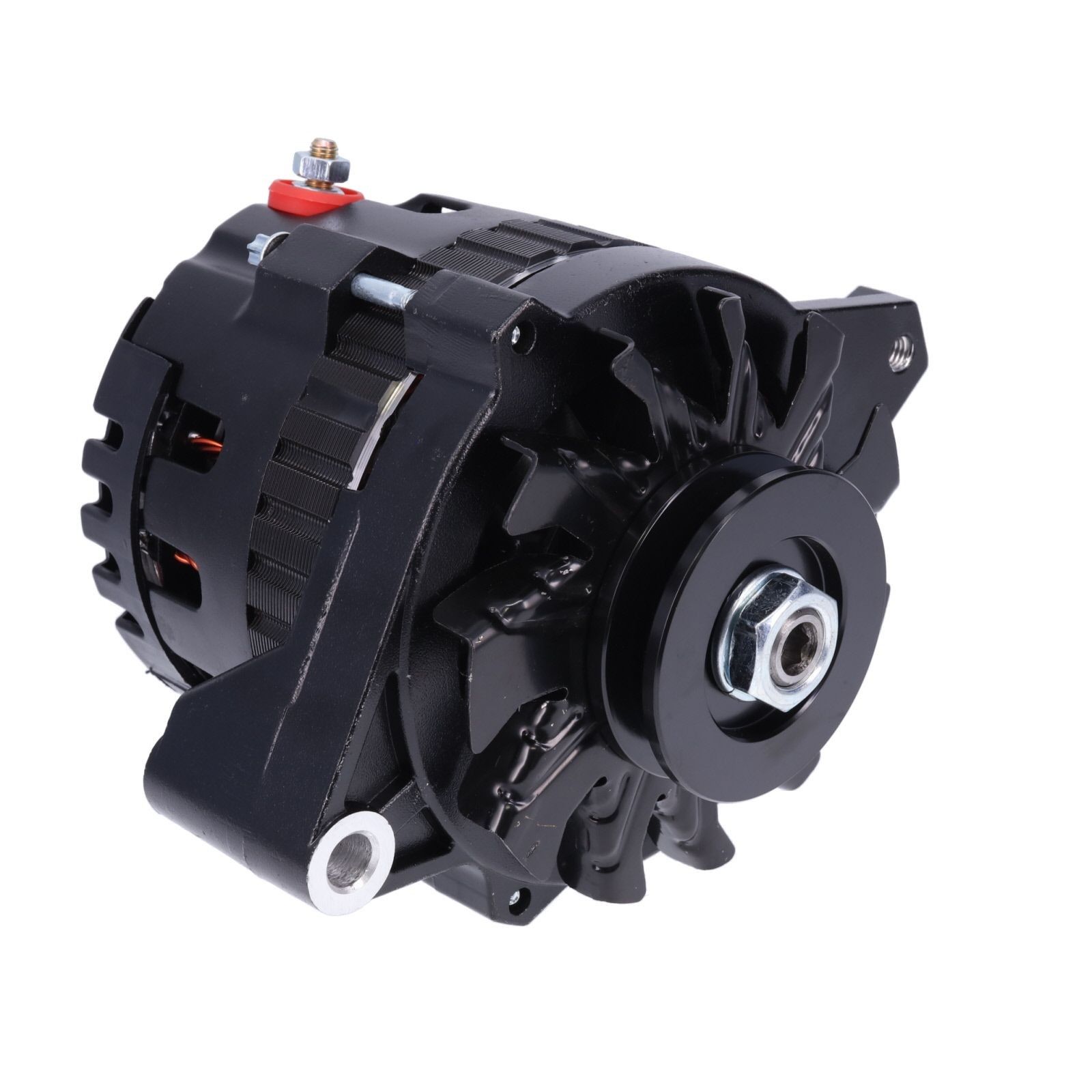 GM CS-130 Style 220 Amp Alternator, V-Belt Pulley, Black