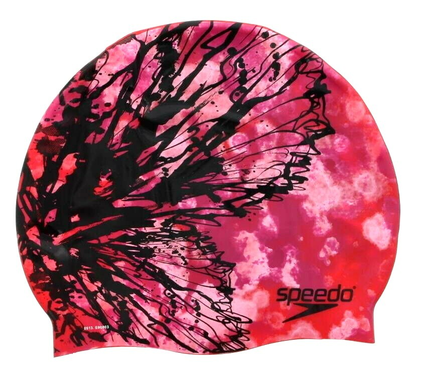 Speedo Swim Cap Unisex Adult Silicone Competition Graphic Print Swimming Cap