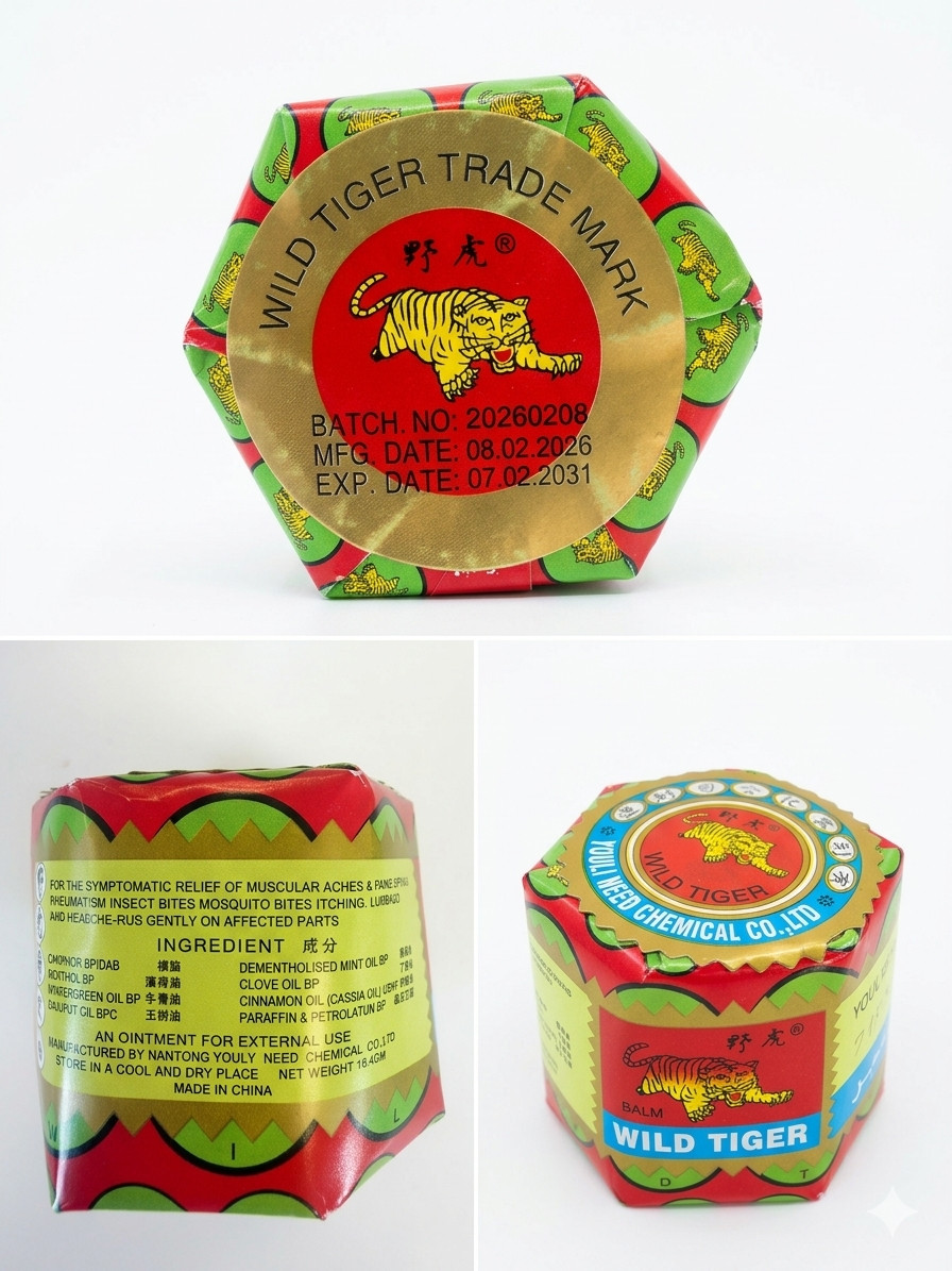 12x Wild Tiger Essential Balm - Muscle Pain Relief, Itch Relief, Exp 2030