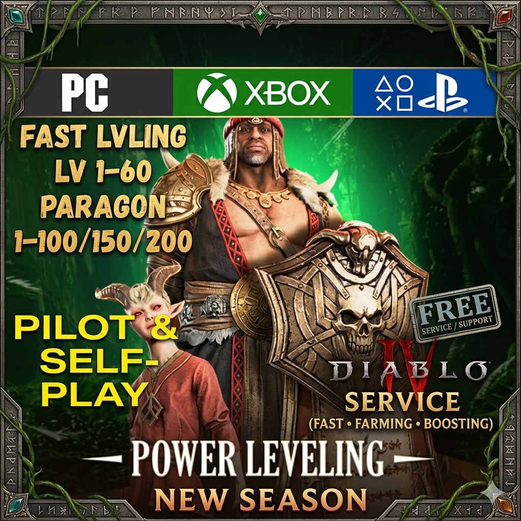 DIABLO 4🎃SEASONAL 15🔥POWER LEVEL✨PARAGON BOOST✨1-100✨T12 UNLOCK