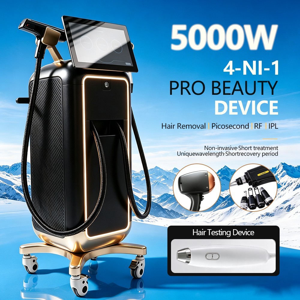 Customizable 4-wavelength diode/pico laser 2-in-1 Beauty device