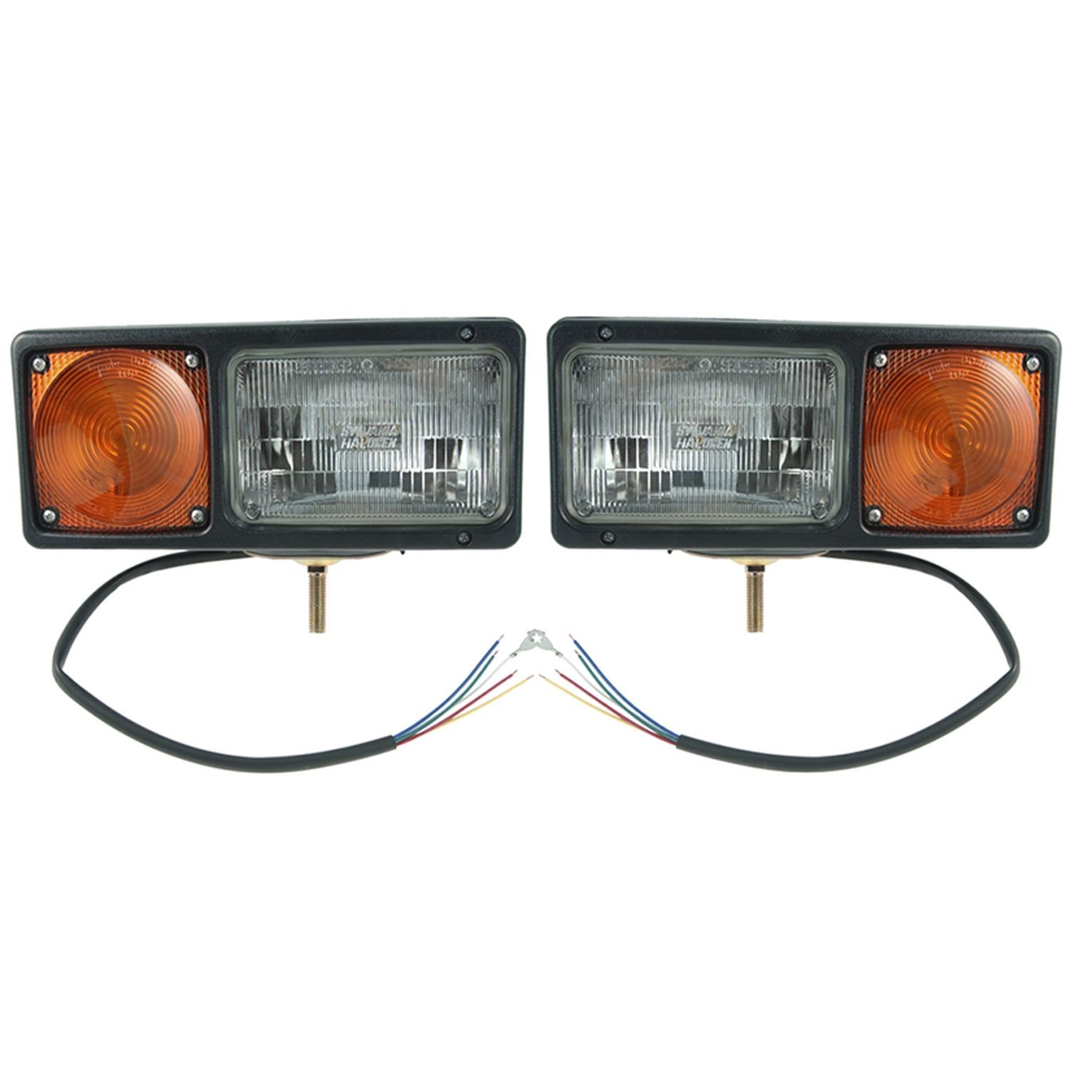 Grote 64261-4 Snwplw Lmp Black Per-Lux Pair W/Wiring Kit